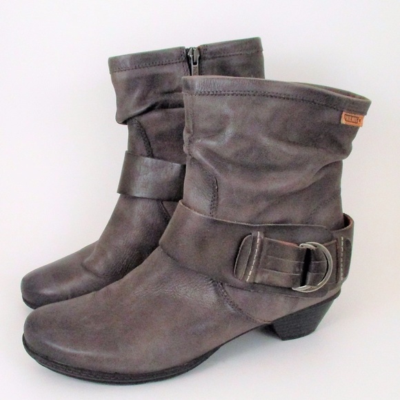 PIKOLINOS Shoes - Pikolinos 39 / 8 Gray Leather Moto Ankle Boots EUC